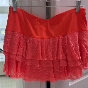 Lucky in Love Vibrant Coral Mini Skirt